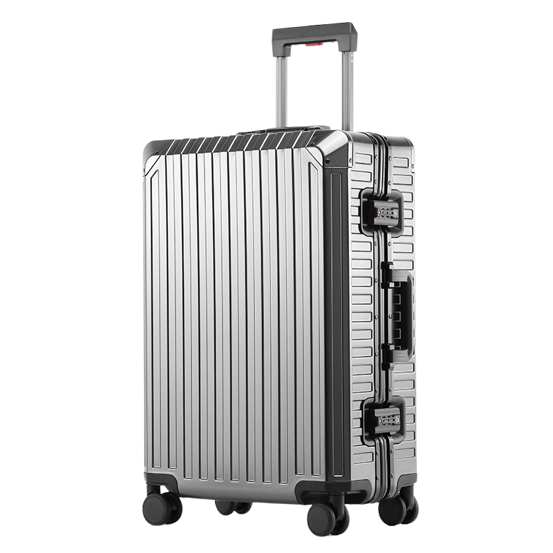 LDUVIN公式/ビジネスシーンにぴったりなイタリア製スーツケース: エレガントなシルバー仕上げのプレミアムスーツケース