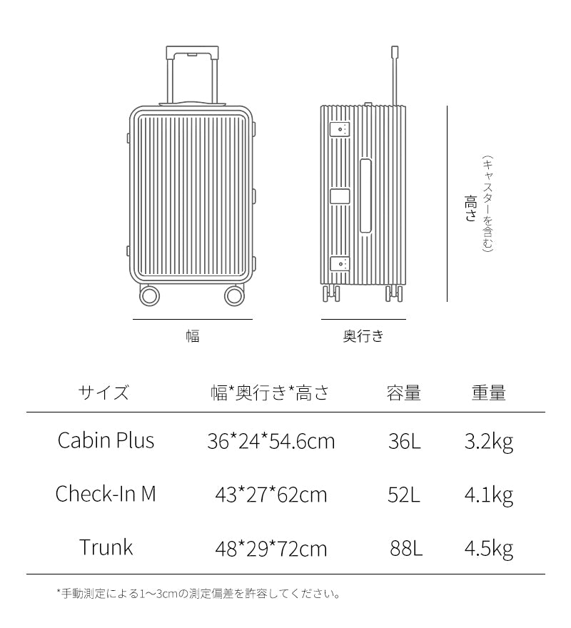 LDUVIN公式/スーツケース イタリア製 ビジネスシーン - サイズ詳細図